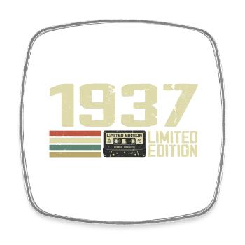 Né en 1937 - Vintage 1937 - 87e Anniversaire Rétro - Magnet carré - blanc - Devant