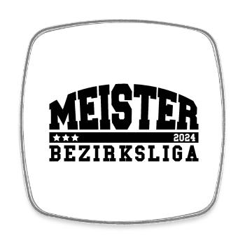 Meister 2024 Bezirksliga Aufstieg Fußball - Viereckiger Kühlschrankmagnet - Weiß - Vorne