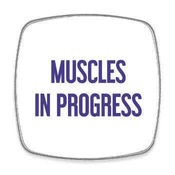 Muscles en progression - Magnet carré - blanc - Devant