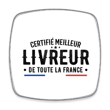 Zertifizierter bester Lieferbote in ganz Frankreich - Viereckiger Kühlschrankmagnet - Weiß - Vorne