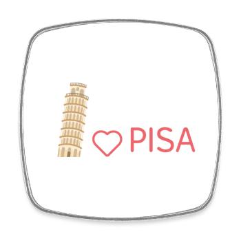 Pisa Passion: Stil, der dein Herz erobert!Geschenk - Viereckiger Kühlschrankmagnet - Weiß - Vorne
