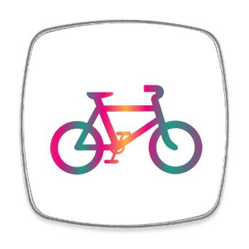 BICYCLE. CYCLING. ECOLOGY. ENVIRONMENT. - Square fridge magnet - white - Front