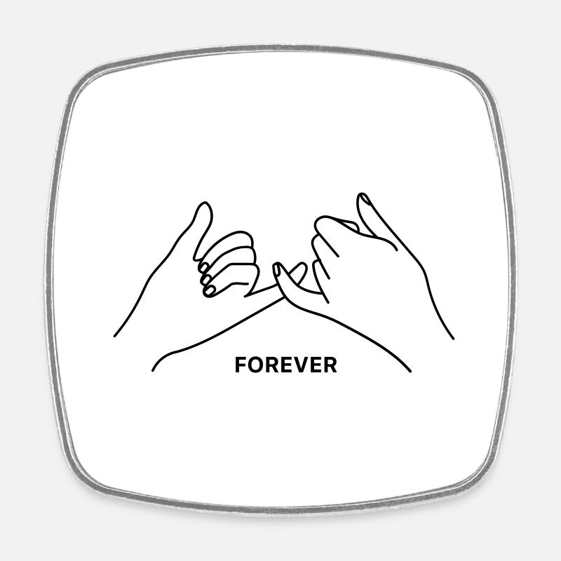 Forever - Square fridge magnet - white