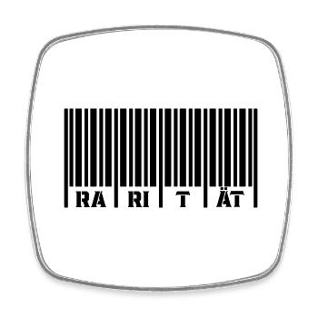 barcode rarität - Viereckiger Kühlschrankmagnet - Weiß - Vorne