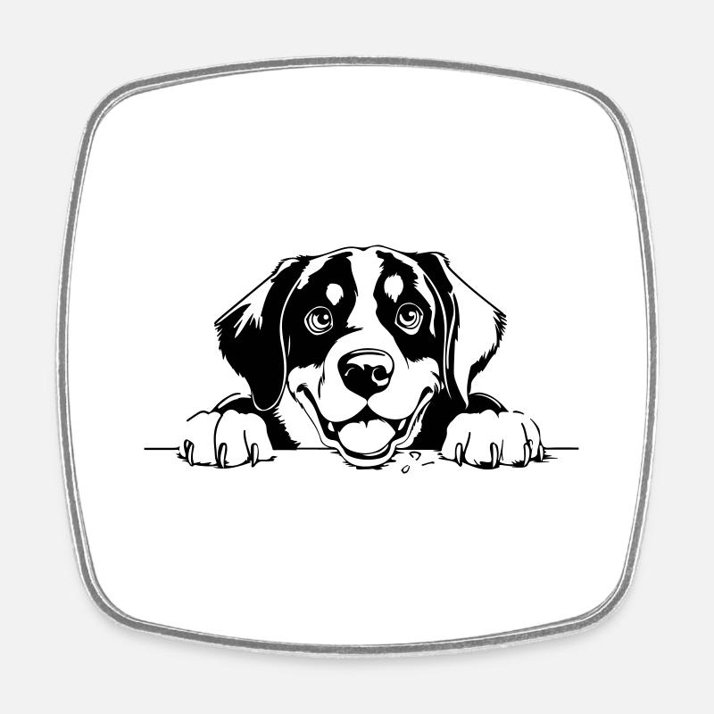 Grand Bouvier Suisse - Magnet carré - blanc
