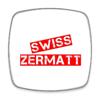 Zermatt in vintage text Switzerland - Square fridge magnet - white - Front
