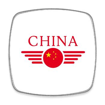 China Style Design T-Shirt - Square fridge magnet - white - Front