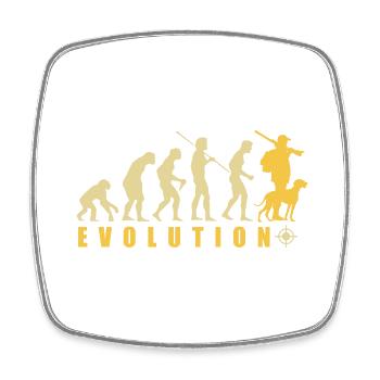 Evolution Hunter Lustiges Jagdgeschenk - Viereckiger Kühlschrankmagnet - Weiß - Vorne