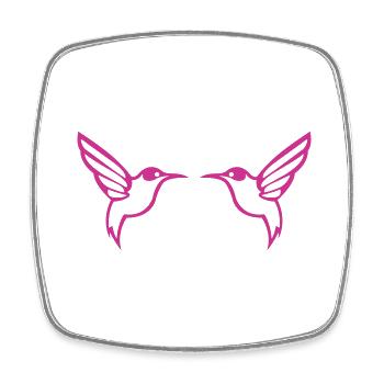 Colibri Oiseau 2 - Magnet carré - blanc - Devant