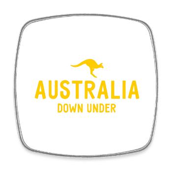 Australia - Down Under - Australien - Känguru - Viereckiger Kühlschrankmagnet - Weiß - Vorne