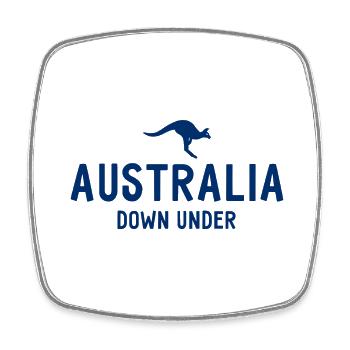 Australia - Down Under - Australien - Känguru - Viereckiger Kühlschrankmagnet - Weiß - Vorne