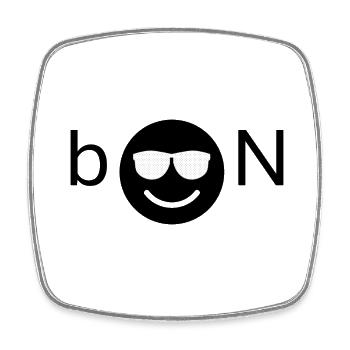 booN - Noob: Zeige deinen Humor! - Viereckiger Kühlschrankmagnet - Weiß - Vorne