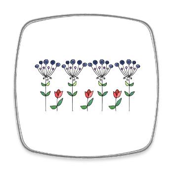 Flowers - Square fridge magnet - white - Front