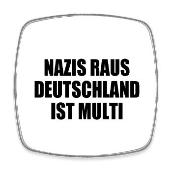 nazis raus deutschland ist multi - Viereckiger Kühlschrankmagnet - Weiß - Vorne