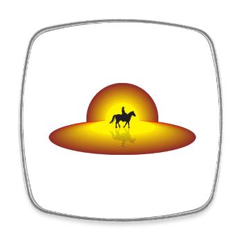 Cowboy Saturn - Square fridge magnet - white - Front
