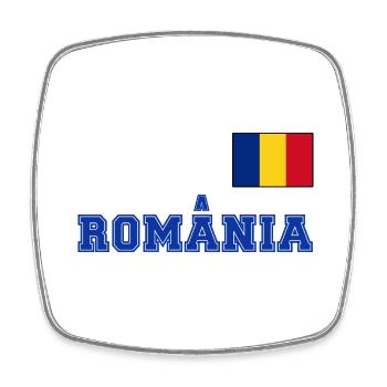 Romania jersey look – România with flag flag - Square fridge magnet - white - Front