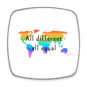 all different all equal. Love is Love. - Square fridge magnet - white - Front