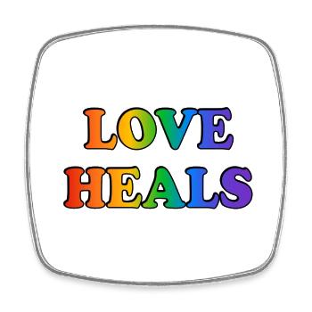 Love Heals Accessoires LGBTQ Rainbow Pride - Magnet carré - blanc - Devant