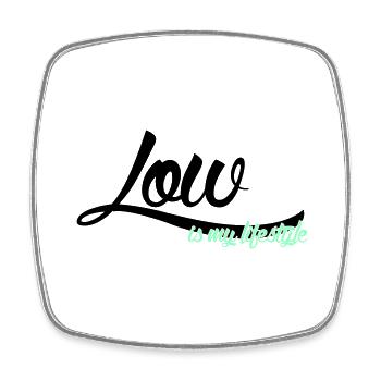 low is my lifestyle - Viereckiger Kühlschrankmagnet - Weiß - Vorne