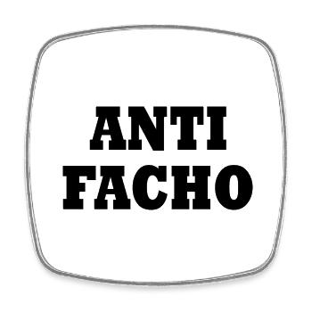 Anti facho - Magnet carré - blanc - Devant