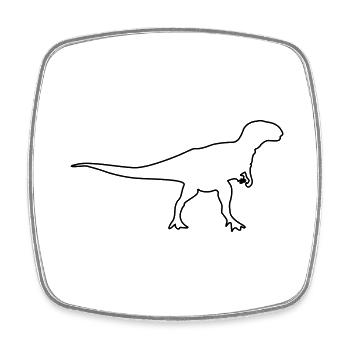 dinosaure - Magnet carré - blanc - Devant