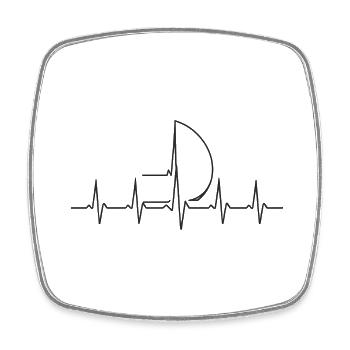 Segelboot Heartbeat Segelboot - Viereckiger Kühlschrankmagnet - Weiß - Vorne