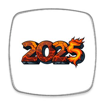 2025 - Viereckiger Kühlschrankmagnet - Weiß - Vorne