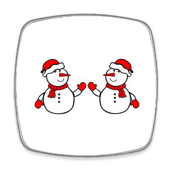 Snowman 2 - Square fridge magnet - white - Front