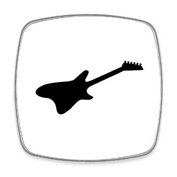 E Guitare 01 - Magnet carré - blanc - Devant