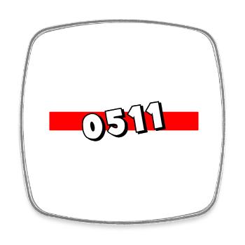 0511 - Vorwahl Hannover - Telefon - telefonieren - Viereckiger Kühlschrankmagnet - Weiß - Vorne