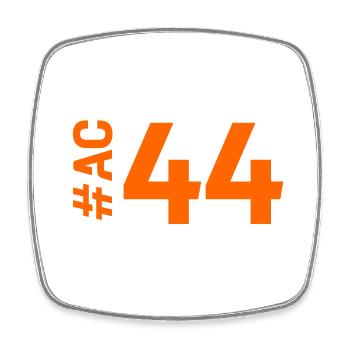 AC44 - Viereckiger Kühlschrankmagnet - Weiß - Vorne