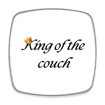 King of the couch - Square fridge magnet - white - Front