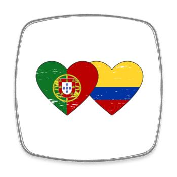 Portugal Colombie Drapeau Coeur Utilisé - Magnet carré - blanc - Devant