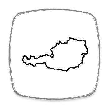 Austria - Square fridge magnet - white - Front