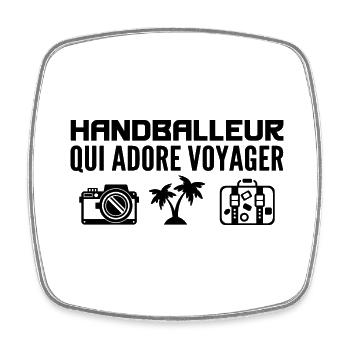 Voyageurs & Handballeurs : Passion & Découverte - Magnet carré - blanc - Devant
