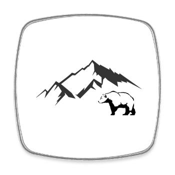 Monts Bear - Magnet carré - blanc - Devant