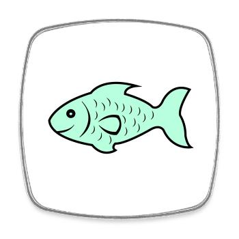 poissons1 - Magnet carré - blanc - Devant