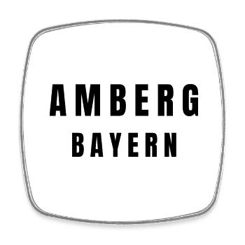 Amberg Bayern - Viereckiger Kühlschrankmagnet - Weiß - Vorne