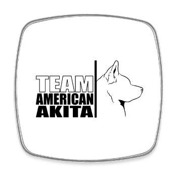 TEAM American Akita Hunde Hund Wilsigns - Viereckiger Kühlschrankmagnet - Weiß - Vorne