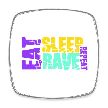 Eat Sleep Rave Repeat Logo Party Musik Wiederholen - Viereckiger Kühlschrankmagnet - Weiß - Vorne