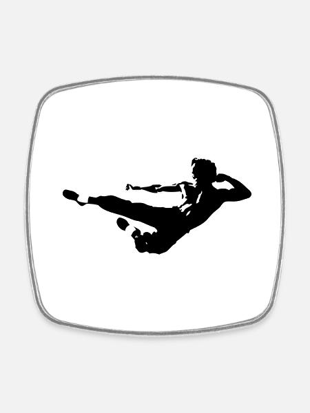bruce lee - Square fridge magnet - white