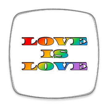Rainbow Love is Love - Square fridge magnet - white - Front