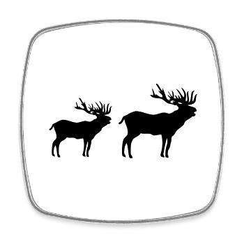 rehe silhouette - Viereckiger Kühlschrankmagnet - Weiß - Vorne