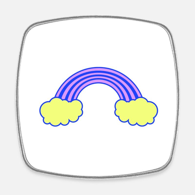 regenbogen - Viereckiger Kühlschrankmagnet - Weiß