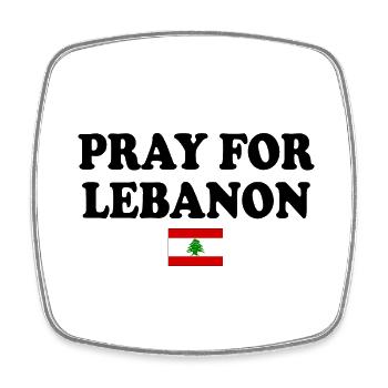 Libanon - Pray for lebanon - Viereckiger Kühlschrankmagnet - Weiß - Vorne