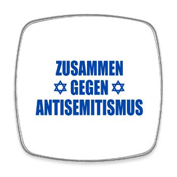 zusammen gegen antisemitismus - Viereckiger Kühlschrankmagnet - Weiß - Vorne