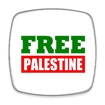 Free palestine - Square fridge magnet - white - Front