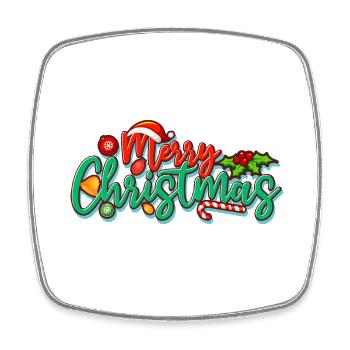 Merry Christmas - Square fridge magnet - white - Front