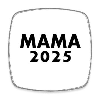 Mama 2025 - Viereckiger Kühlschrankmagnet - Weiß - Vorne