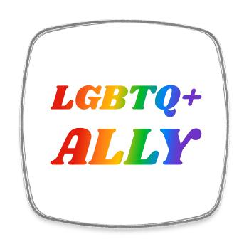Allié LGBTQ - Magnet carré - blanc - Devant